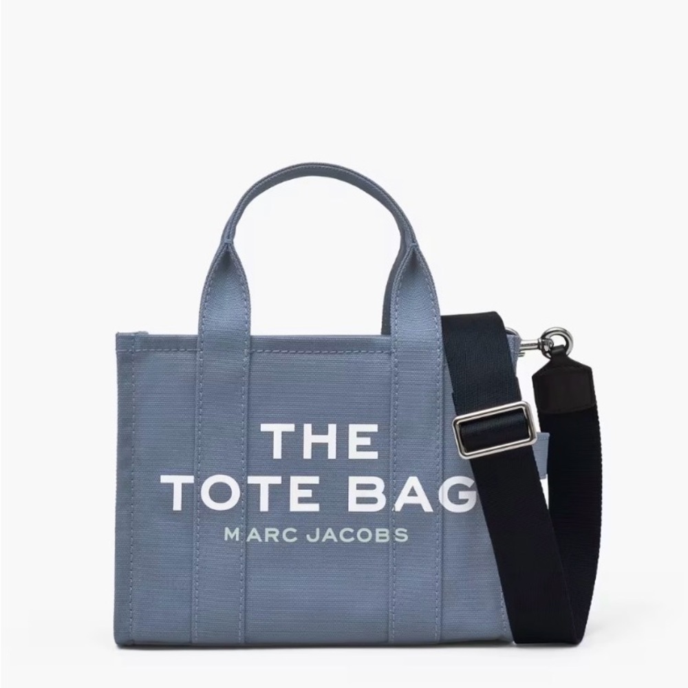 MARC JACOBS NWT THE Tote Bag Small In Blue Shadow W Long Strap